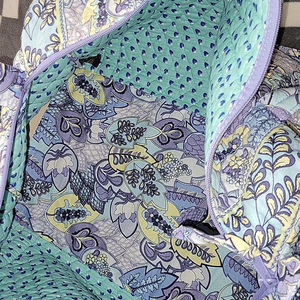 Sierra Pacific Crafts Quilted Floral Tote Pastel Paisley Travel Shoulder Gym Bag - Picture 6 of 10